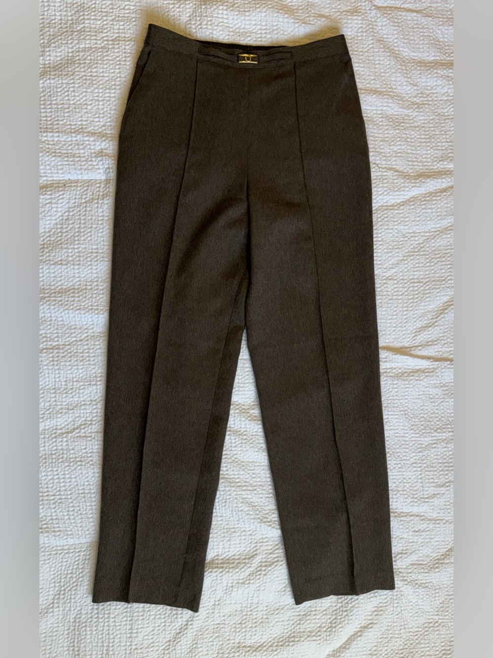 High-Waist Brown Dress Pants
